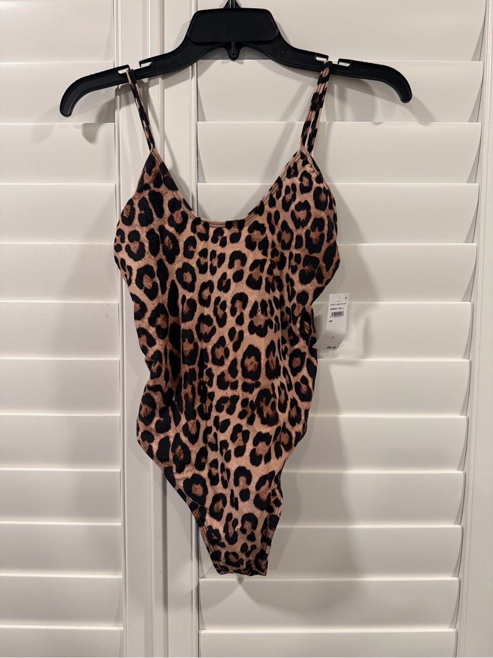 Good American Leopard Print One-Piece Swimsuit - Brown & Black